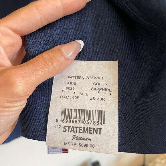 Statement Platinum Italian Wool & Cashmere Super 180 Tailored Fit Blazer - Picture 10 of 11